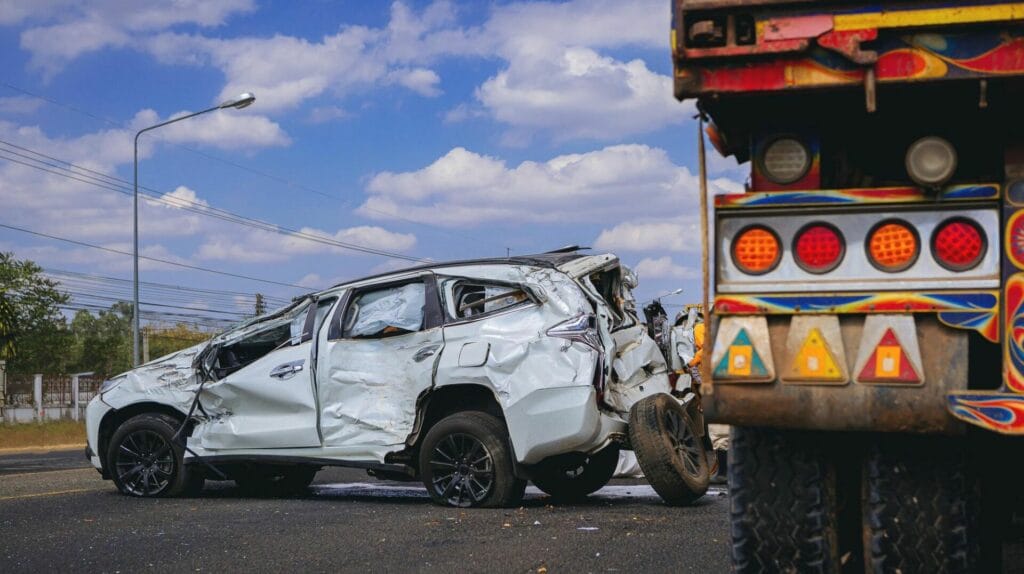 semi truck and pedestrian car accident