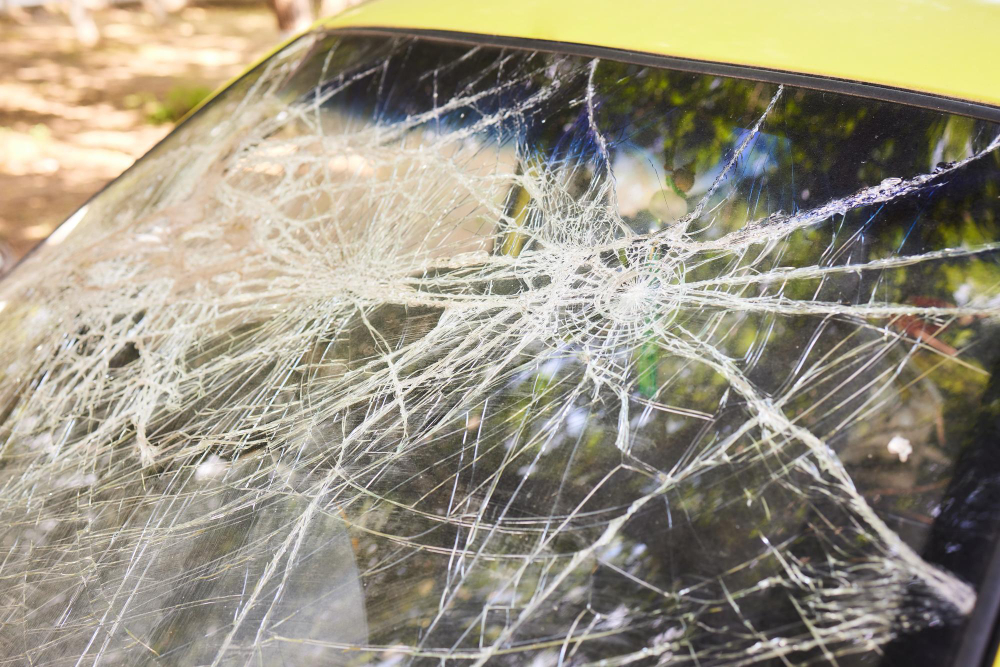 car damaged due to hail