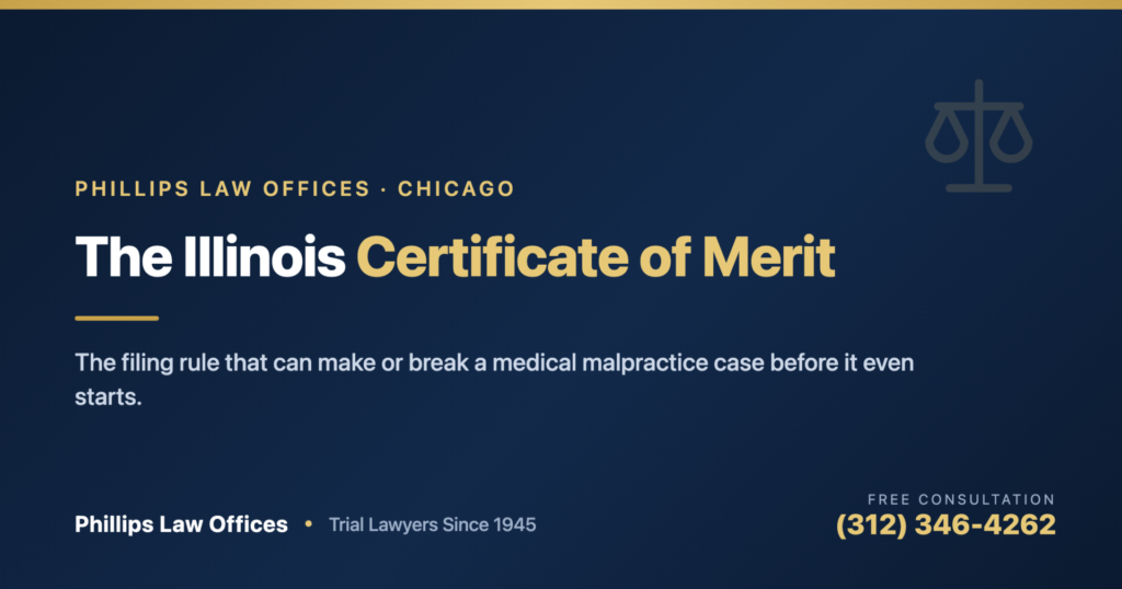 Illinois certificate of merit requirement in medical malpractice cases - Phillips Law Offices