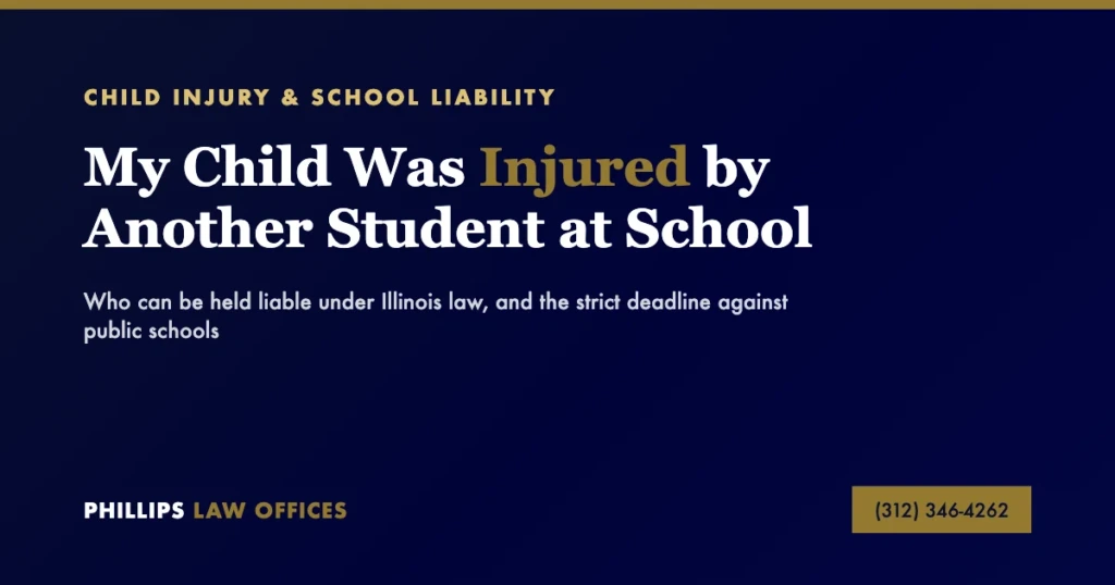 My child was injured by another student at school - who is liable under Illinois law and the deadline against public schools