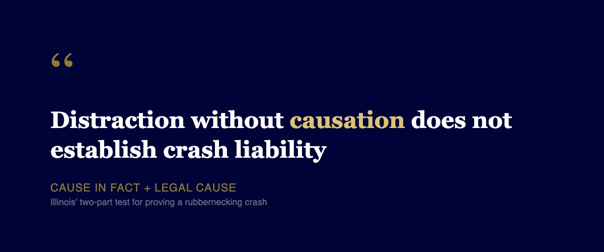 Distraction without causation does not establish crash liability, cause in fact plus legal cause