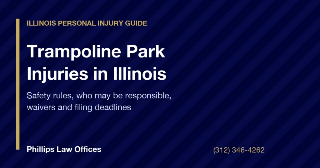 Trampoline Park Injuries in Illinois guide: safety rules, who may be responsible, waivers and filing deadlines